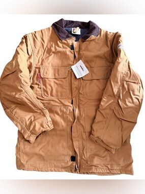 lakeland FR BROWN DUCK INDUSTRIAL JACKET Size Large NWT Fire Resistant